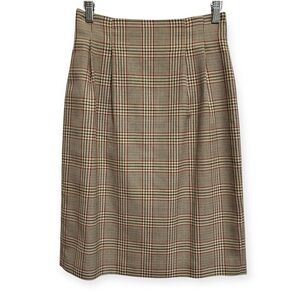 Vintage Casual Corner Glen Plaid Pencil Skirt